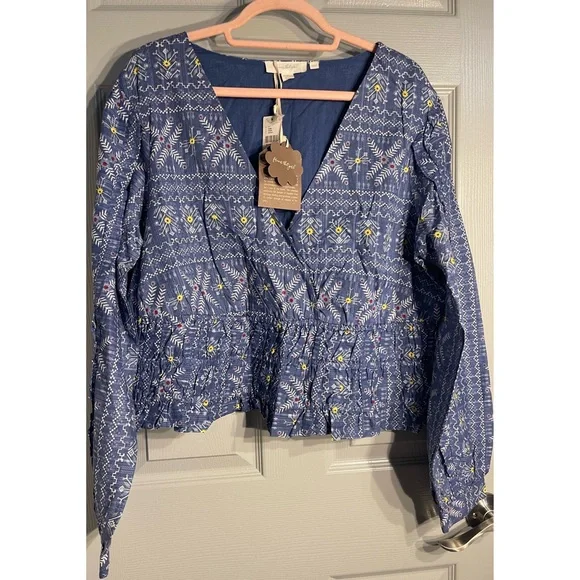 Anthropologie Forever That Girl Embroidered Smocked Blouse NWT Size XL - Picture 6 of 15